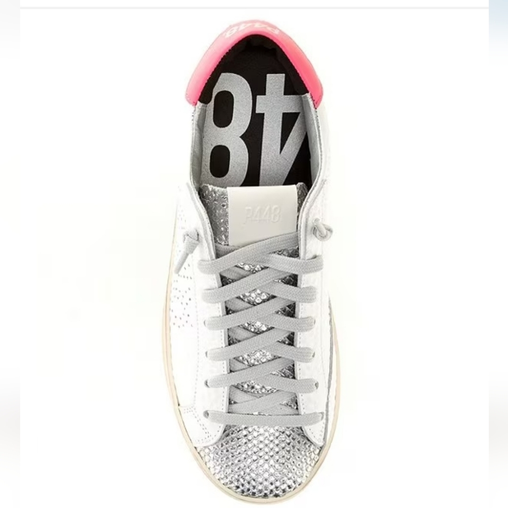 NWOT-❤️-P448-Ladies John Peakary Leather Sneakers-Sold at Dillards - Picture 1 of 16